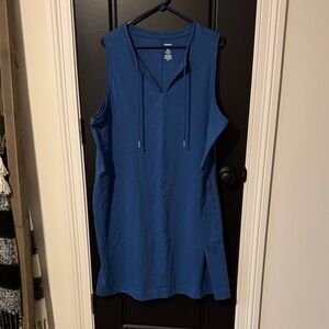 Sonoma Deep Blue Sleeveless Hooded Shift Dress